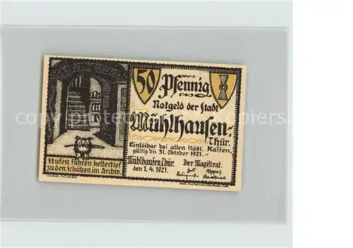 Muehlhausen Thueringen 50 Pfennig Kat. Muehlhausen Thueringen