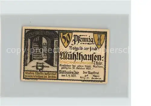 Muehlhausen Thueringen 50 Pfennig Kat. Muehlhausen Thueringen