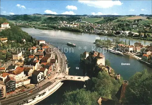 Passau Zusammenfluss Donau Inn Ilz Kat. Passau