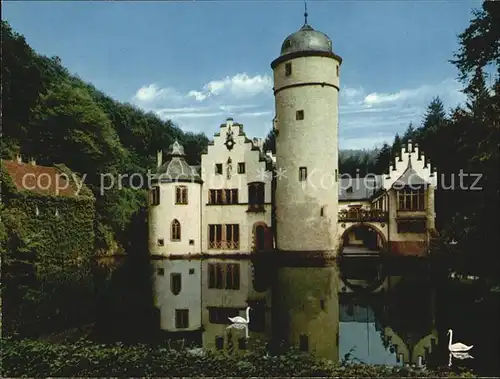 Mespelbrunn Schloss Mespelbrunn Turm Schlossgebaeude Kat. Mespelbrunn