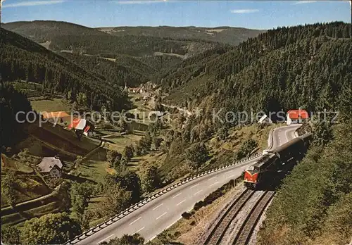 Triberg Schwarzwald Panorama Nussbachtal Eisenbahn Kat. Triberg im Schwarzwald