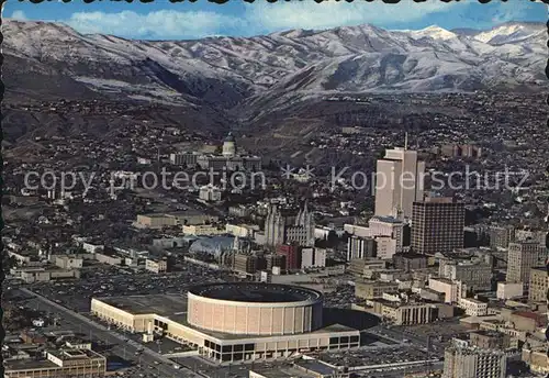 Salt Lake City LDS Mormon Temple State Capitol Building Salt Palace aerial view Kat. Salt Lake City