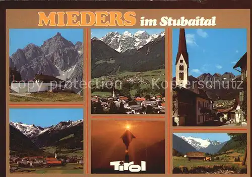 Mieders Tirol Hotel Total Kirche Panorama Wegekreuz Kat. Mieders