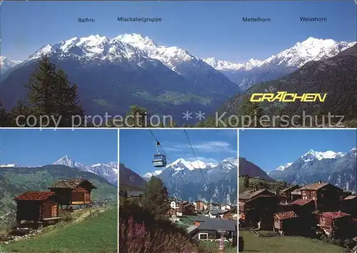 Graechen VS Alpenpanorama Berghuetten Kabinenbahn Kat. Graechen