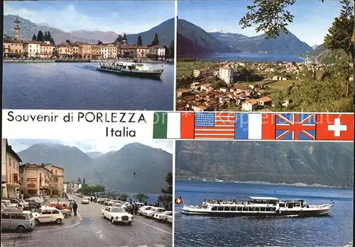 Porlezza Lago di Lugano See Panorama Promenade Personenschiff