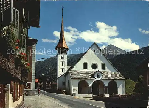 Muenster VS Dorfstrasse mit Kirche Kat. Muenster