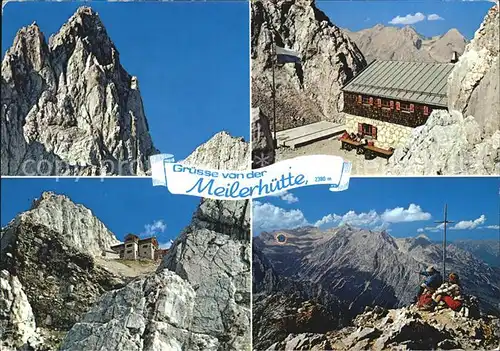 Meilerhuette Wettersteingebirge Dreitorspitze Hochblassen Alpspitze Gipfelkreuz Kat. Garmisch Partenkirchen