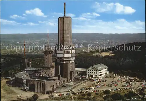 Grosser Feldberg Taunus mit Fernseh UKW und Fernmeldeturm Fliegeraufnahme Kat. Schmitten