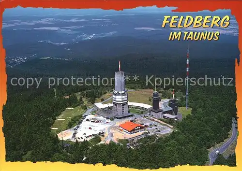 Grosser Feldberg Taunus mit Fernseh und UKW Turm Fliegeraufnahme Kat. Schmitten