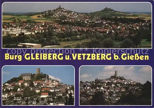 Giessen Lahn Panorama Burg Gleiberg und Vetzberg Kat. Giessen