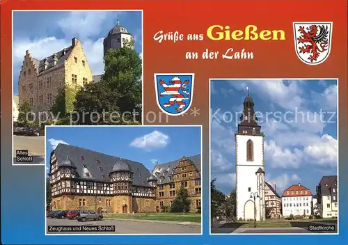 Giessen Lahn Altes Schloss Zeughaus Neues Schloss Stadtkirche Kat. Giessen