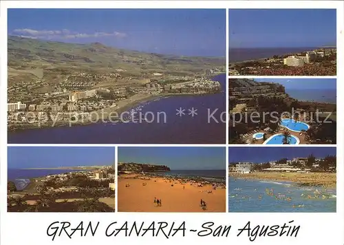 San Agustin Gran Canaria Fliegeraufnahme Panorama Strand Hotels Kat. San Bartolome de Tirajana