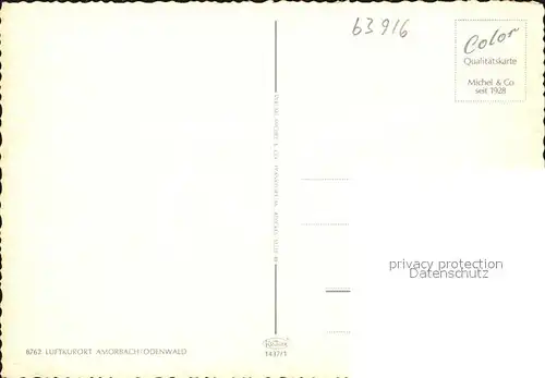 Amorbach Panorama Luftkurort Odenwald Kat. Amorbach