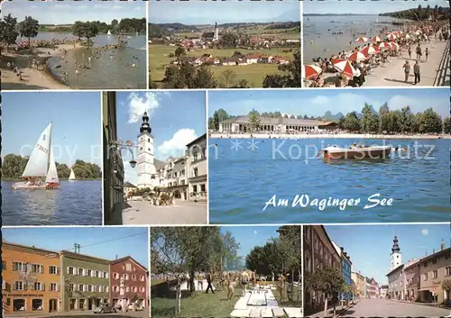 Waging See Panorama Strand Promenade Segeln Ortspartie Minigolf Kat. Waging a.See