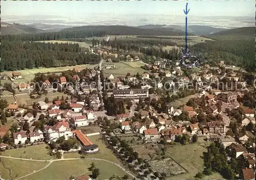 Hahnenklee Bockswiese Harz Heilklimatischer Kurort Wintersportplatz Fliegeraufnahme Kat. Goslar