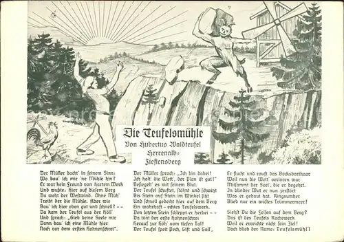 Zieflesberg Herrenalb Teufelsmuehle von Hubertus Waldteufel Gedicht Kuenstlerkarte