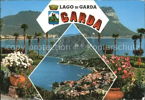 Garda Panorama Gardasee Berge Uferpromenade Park Kat. Lago di Garda 