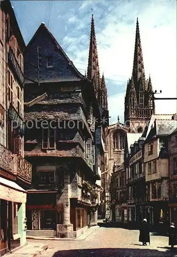 Quimper Rue Kereon Cathedrale Collection La Bretagne en Couleurs Kat. Quimper
