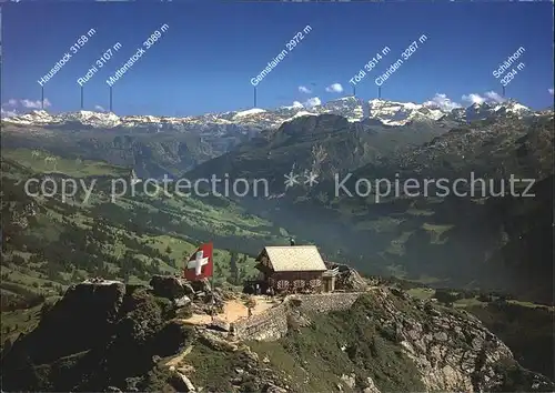 Grosser Mythen Bergrestaurant Muotatal Alpen Fliegeraufnahme Kat. Grosser Mythen