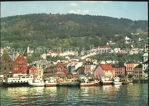 Bergen Norwegen Floien sett fra Vagen Hafen Kat. Norwegen