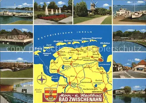 Bad Zwischenahn am Zwischenahner Meer Landkarte Ostfriesische Inseln Kat. Bad Zwischenahn