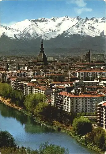 Torino am Po Blick zu den Alpen Kat. Torino