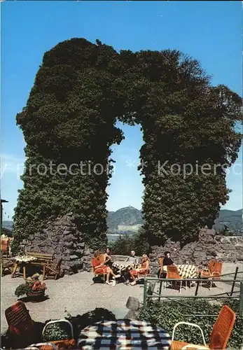 Drachenfels Rolandsbogen Blick Burgruine Kat. Koenigswinter