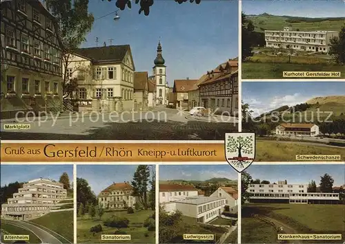 Gersfeld Rhoen Marktplatz Schwedenschanze Sanatorium Kneipp Luftkurort Kat. Gersfeld (Rhoen)