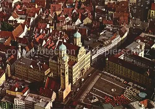 Augsburg Blick auf Rathaus Perlachtum Kat. Augsburg