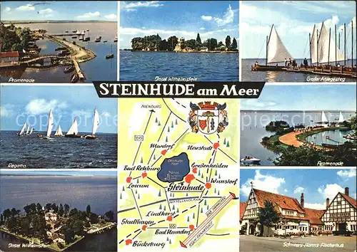 Steinhude Promenade Insel Wilhelmstein Hafen Schweers Harms Fischerhus Kat. Wunstorf
