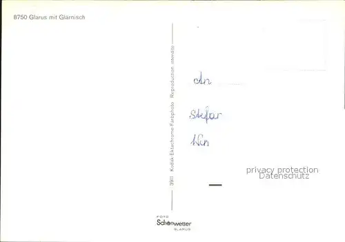 Glarus GL mit Glaernisch Kat. Glarus