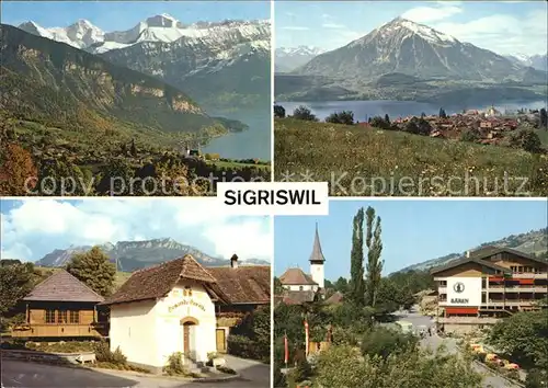 Sigriswil Thunersee Panorama Gemeinde Gewoelbe Hotel Baeren Kirche