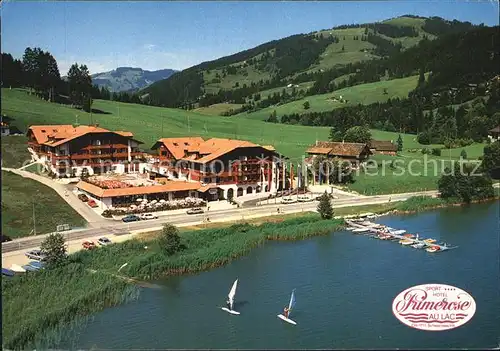 Schwarzsee Sense Sporthotel Primerose Fliegeraufnahme Kat. Schwarzsee