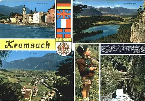 Kramsach Rattenberg Reintaler See Alpen Kind Trachten Schlucht Kat. Kramsach