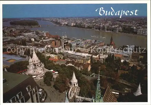 Budapest Panorama Blick ueber die Donau Kat. Budapest