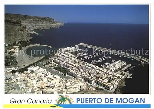 Mogan Puerto Hafen Kueste Fliegeraufnahme Kat. Gran Canaria Spanien