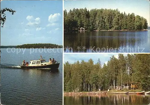 Finnland Suomi Marjotaipale See Sommerhaus Boot Kat. Finnland