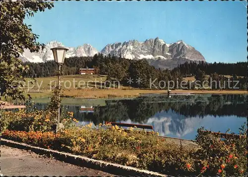 Schwarzsee Tirol Kaisergebirge Uferpromenade Kat. Kitzbuehel