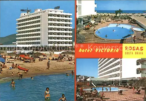 Rosas Costa Brava Cataluna Hotel Victoria Strand Pool Kat. Alt Emporda