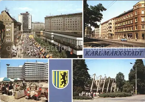 Karl Marx Stadt Klosterstrasse Muehlenstrasse Hotel Kongress Busbahnhof Kat. Chemnitz