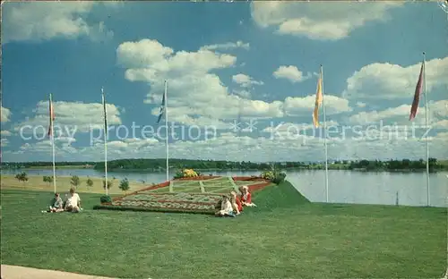 Cornwall Ontario Centennial Floral Designs and Flags Park St Lawrence River Kat. Cornwall