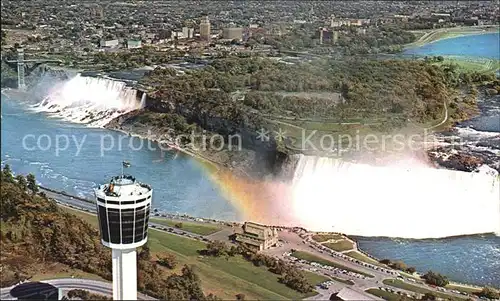Niagara Falls Ontario General view with the Heritage Tower in foreground Kat. Niagara Falls Canada