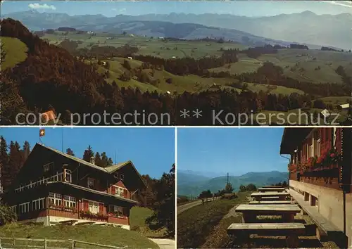 Koebelisberg Panorama mit Saentis Churfirsten und Speer Kat. Koebelisberg