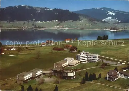 Einsiedeln SZ Schweizer Jugend und Bildungszentrum am Sihlsee Fliegeraufnahme Kat. Einsiedeln