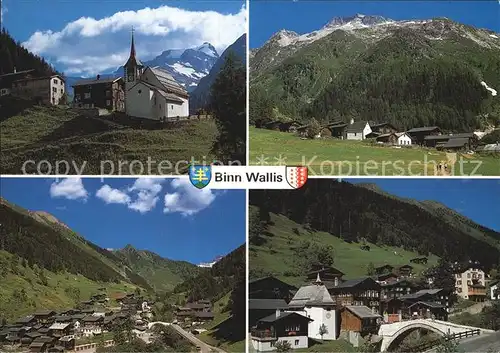 Binn Kirche Teilansicht Panorama Kat. Binn