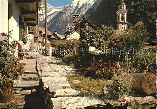 Sonogno Dorfpartie Kirche Kat. Sonogno