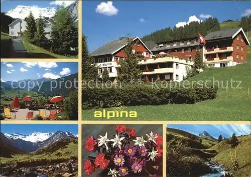 Adelboden Familienhotel Alpina Terrasse Panorama Alpenflora Kat. Adelboden