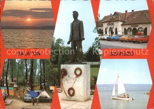 Balatonszarszo Denkmal Campingplatz Meer Kat. Balatonfoeldvar Plattensee