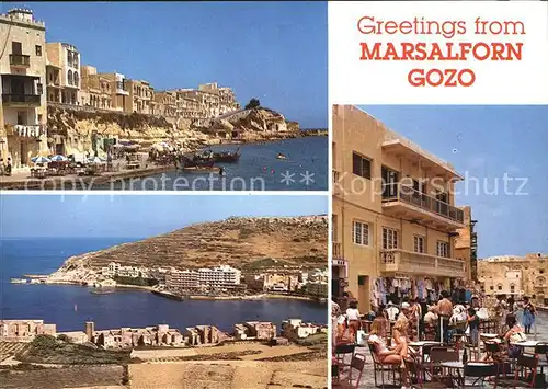 Gozo Malta Teilansichten Bucht Strassencafe Kat. Malta