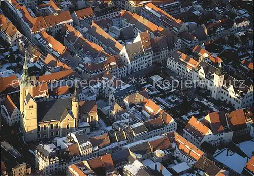 Freiberg Sachsen Petrikirche Obermarkt Rathaus Luftbild Kat. Freiberg